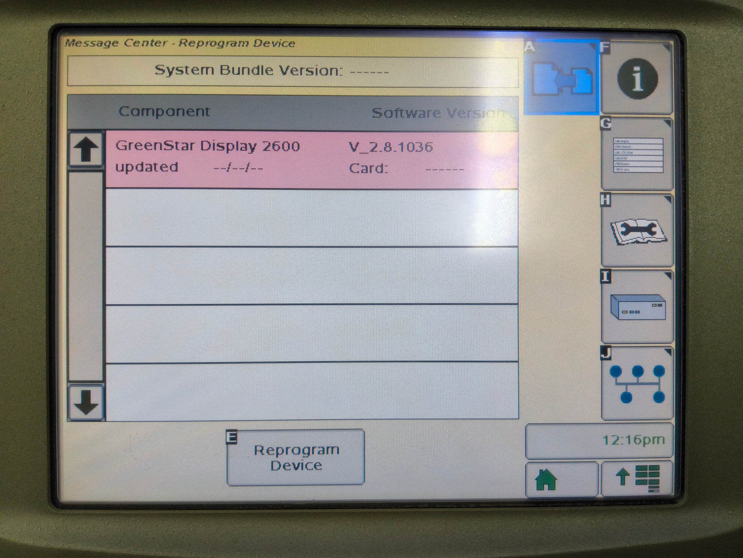 John Deere GreenStar™ GS2 2600 Display