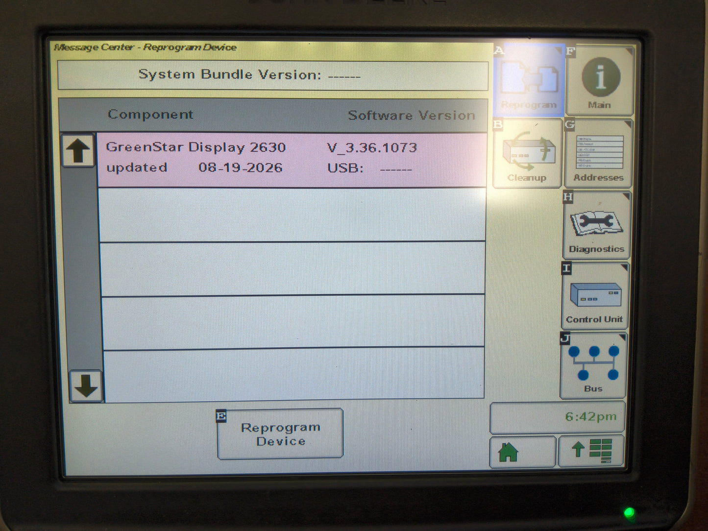 John Deere GreenStar™ GS3 2630 Display