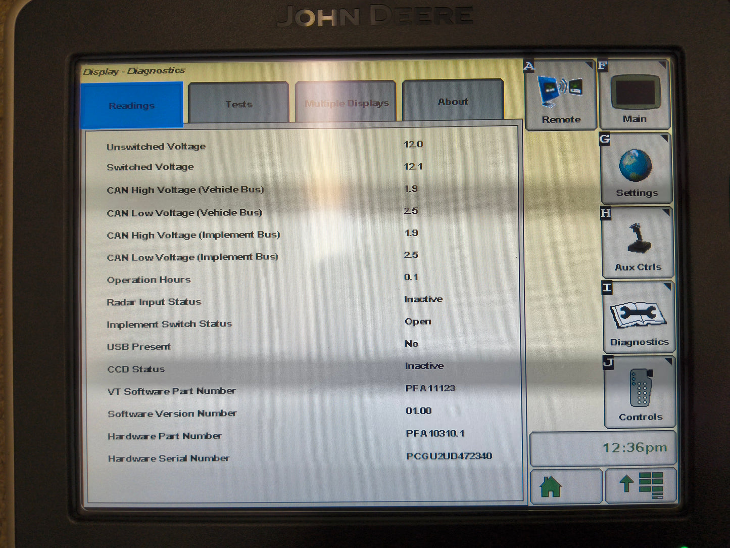 John Deere GreenStar™ GS3 2630 Display