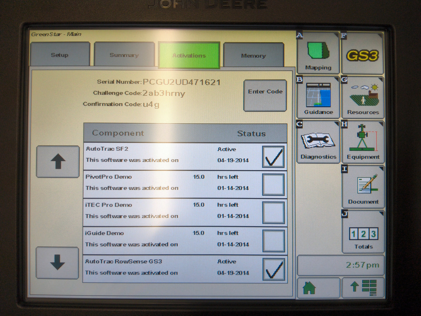 John Deere GreenStar™ GS3 2630 Display