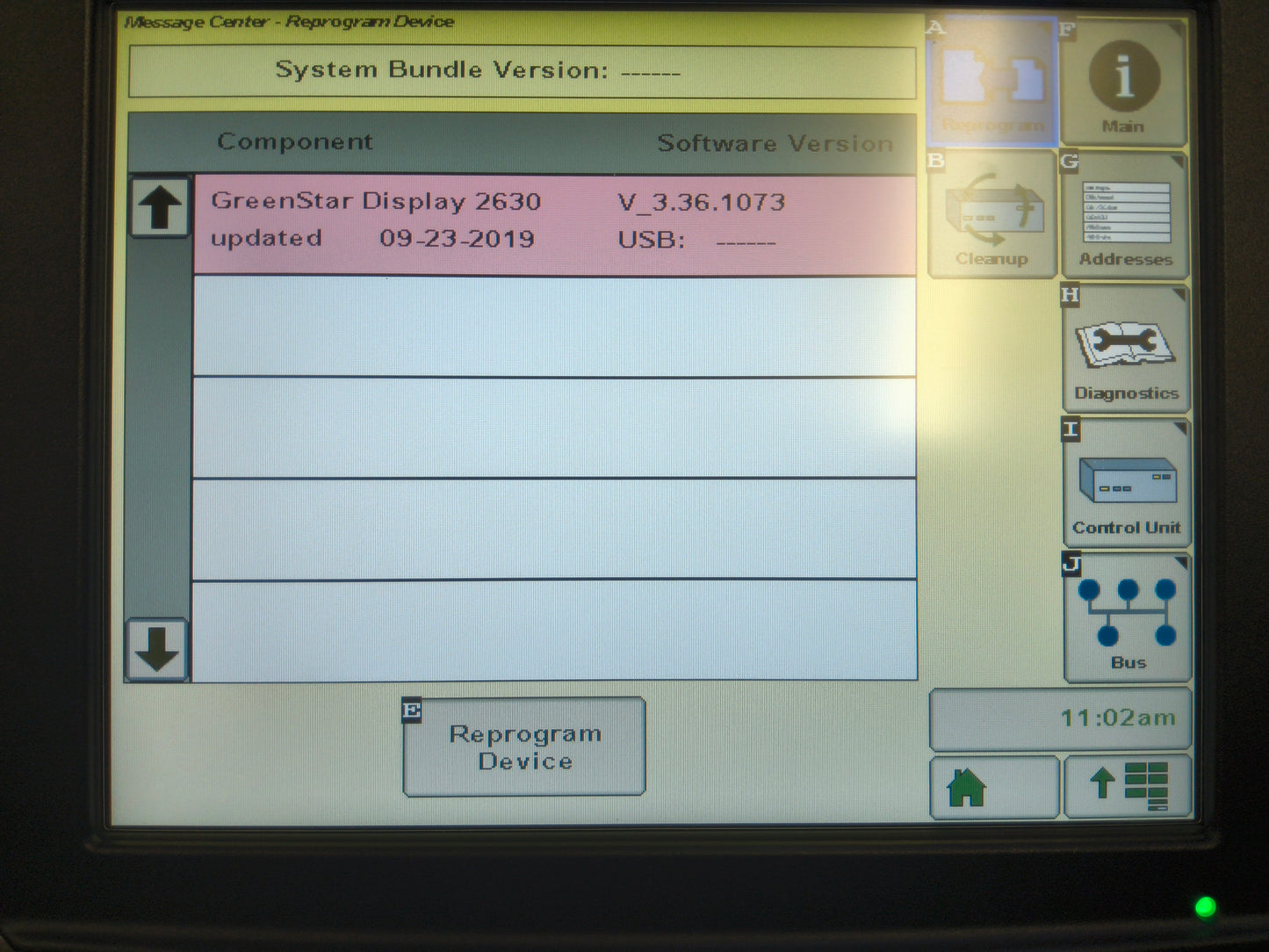 John Deere GreenStar™ GS3 2630 Display
