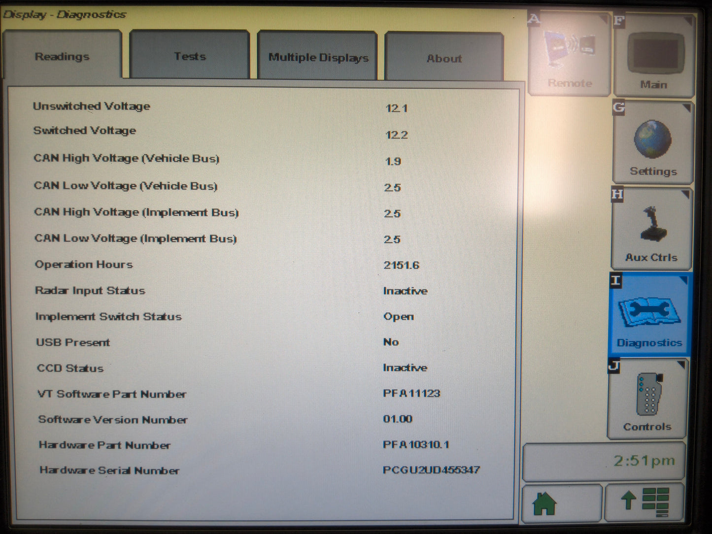 John Deere GreenStar™ GS3 2630 Display