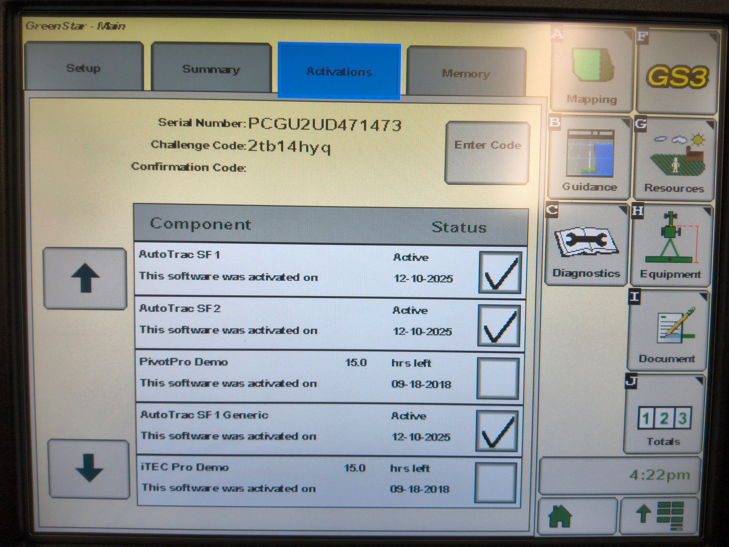 John Deere GreenStar™ GS3 2630 Display