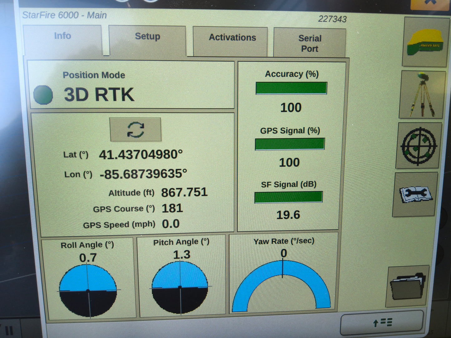 John Deere StarFire™ 6000 GPS Receiver