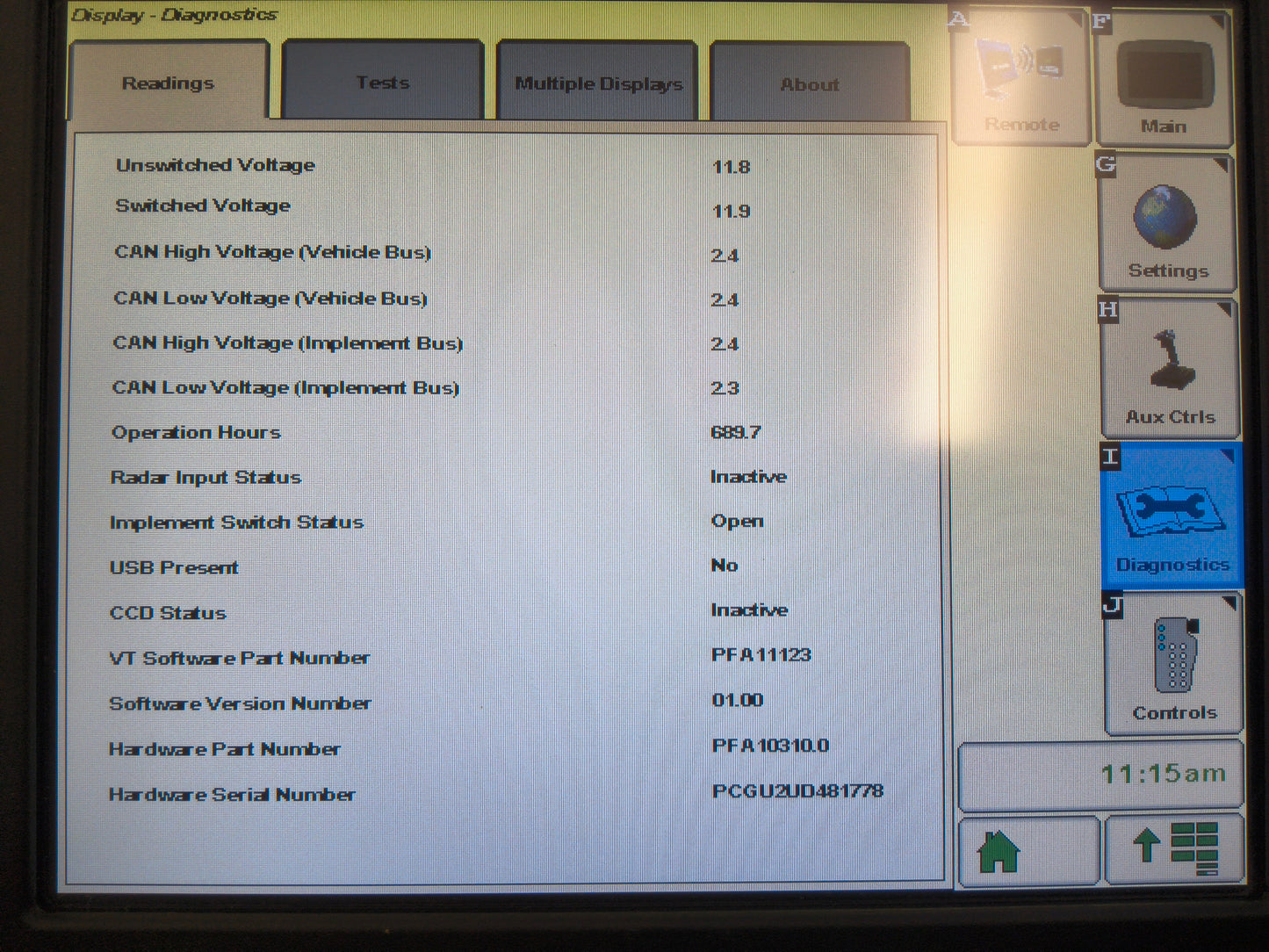 John Deere GreenStar™ GS3 2630 Display