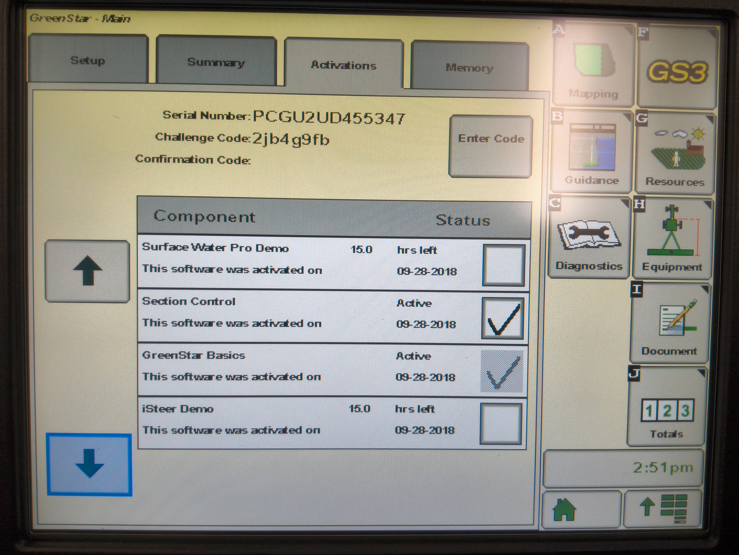 John Deere GreenStar™ GS3 2630 Display